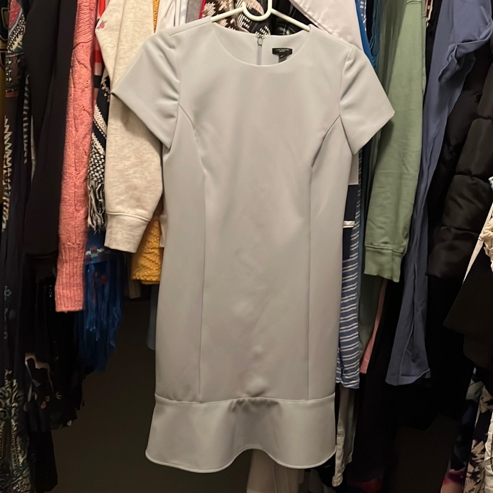 Mini light blue dress.